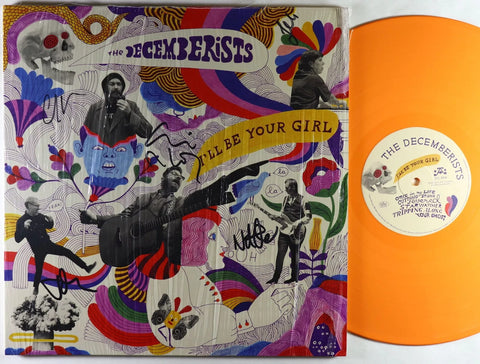 Signed Autographed - The Decemberists - I'll Be Your Girl - Mint- LP Record 2018 Capitol Orange Vinyl & Insert - Indie Rock