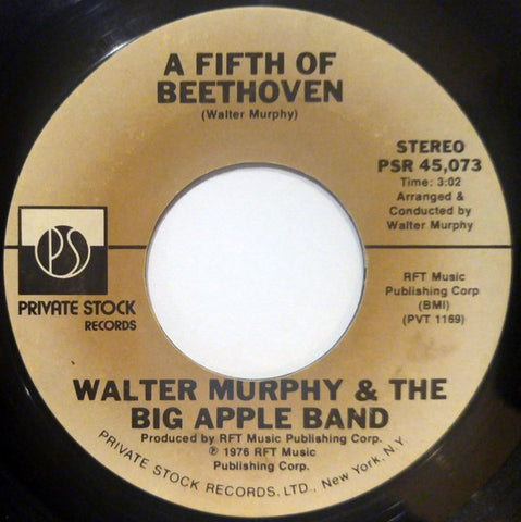 Walter Murphy & The Big Apple Band ‎– A Fifth Of Beethoven / California Strut - VG+ 45rpm 1976 USA - Electronic / Disco