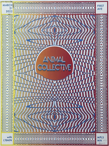 Animal Collective First Ave 2022 Minneapolis 18" x 24" Screen Print Poster p0317