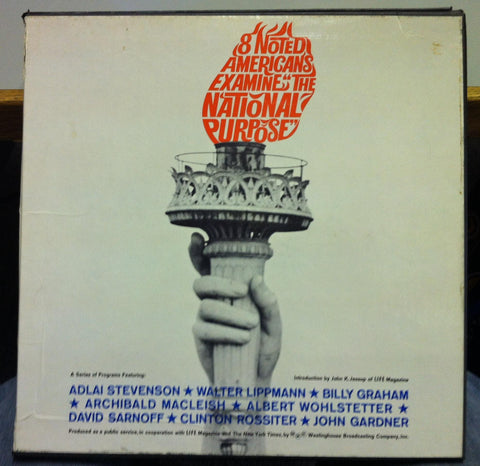 8 NOTED AMERICANS EXAMINE the national purpose 5 LP VG+ Rare Spoken Word Box Set