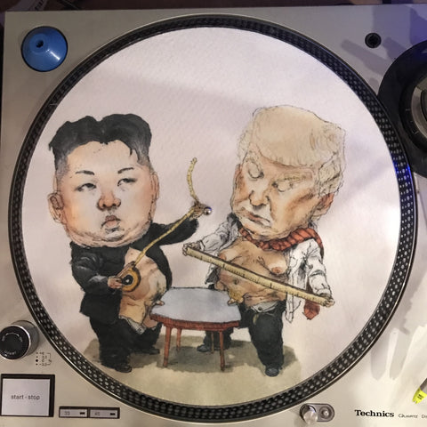 silveradocustomhomesinc 2018 Limited Edition Vinyl Record Slipmat - Donald Trump Vs. Kim Jong Un Small Penis Slip Mat