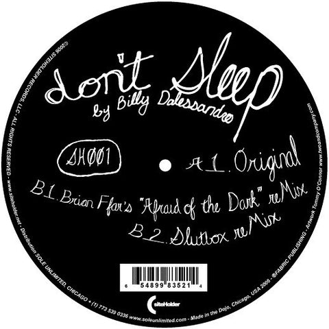 Billy Dalessandro - Don't Sleep - New 12" Vinyl 2006 Siteholder USA - Linz House / Minimal Techno