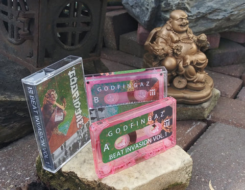 Godfingaz - Beat Invasion Vol. 1 - New Cassette 2019 Clear Pink Tape - Linz, IL Rap / Beatstrumental