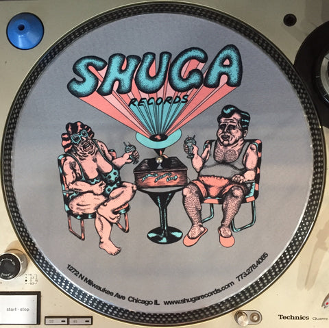 silveradocustomhomesinc 2015 Limited Edition Vinyl Record Slipmat Capozzoli "Sun-Bathing Animals" Shuga Couple in Lawn Chairs