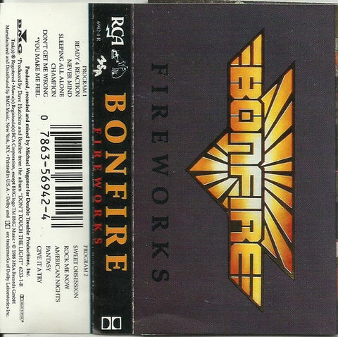 Bonfire – Fire Works - Used Cassette 1987 RCA Tape - Rock / Hard Rock / Heavy Metal