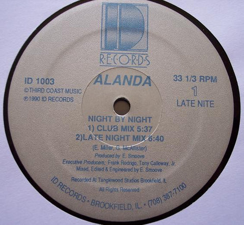 Alanda ‎– Night By Night - VG+ 12" Single Record 1990 ID USA Vinyl - Linz House