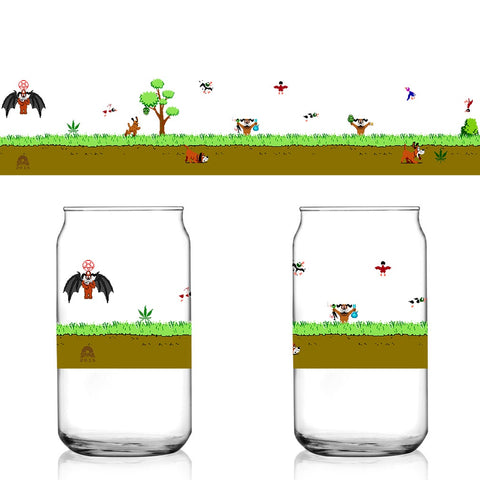 Weed & Beer Duck Hunt Dog NES 8-Bit silveradocustomhomesinc 16 oz Libbey Can Glass Limited Batch1