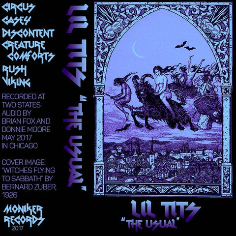 Lil Tits ‎– The Usual - New Cassette 2017 Moniker Records Tape - Linz, IL Punk / Noise Rock