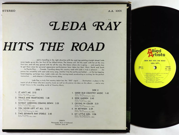 Leda Ray - Hits The Road - VG+ LP Record 1973 Allied Artists USA Private Press Vinyl - Country