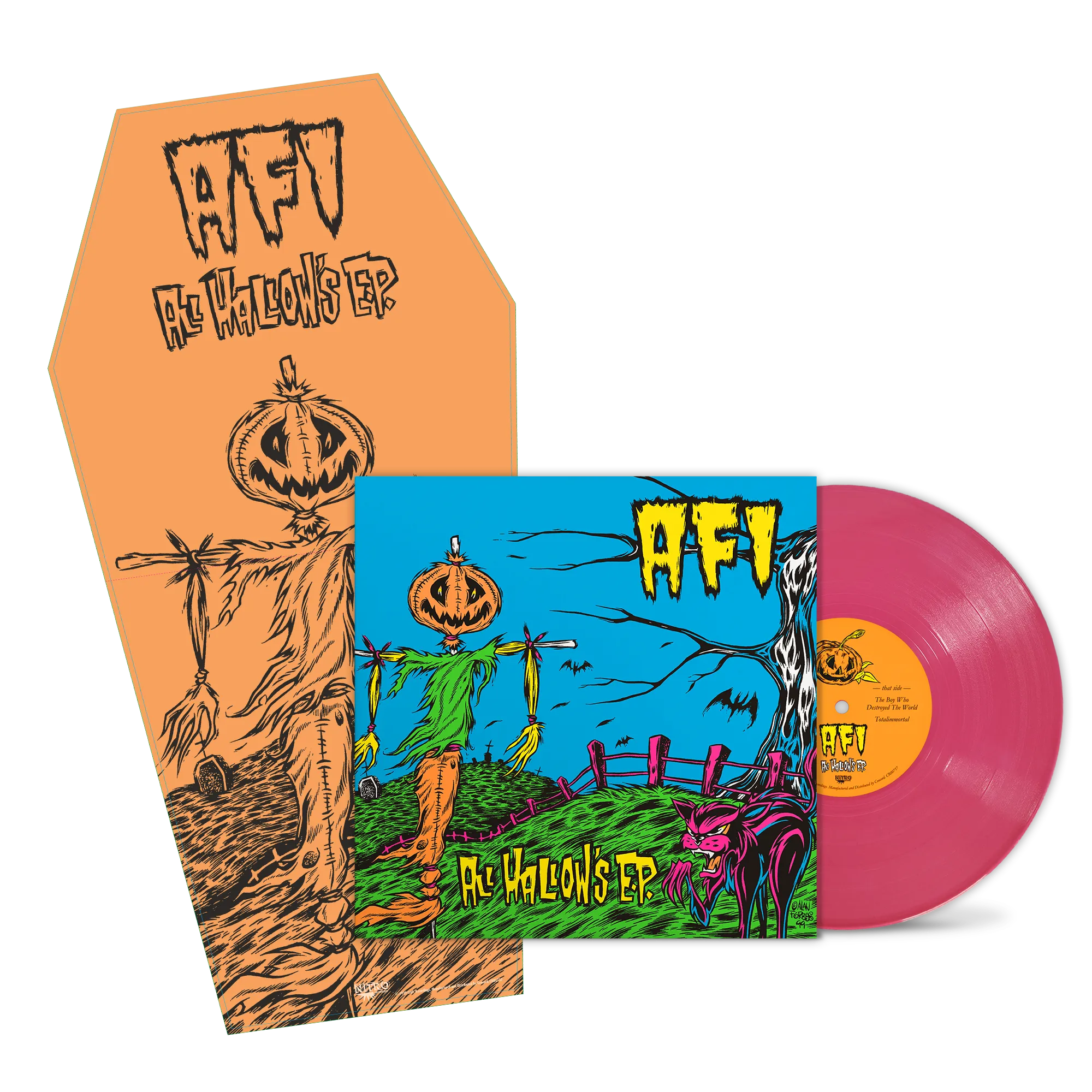 AFI - All Hallow´s E.P (1999) - New 10" EP Record 2024 Nitro Pink Vinyl & Coffin-shaped Blacklight Poster - Punk