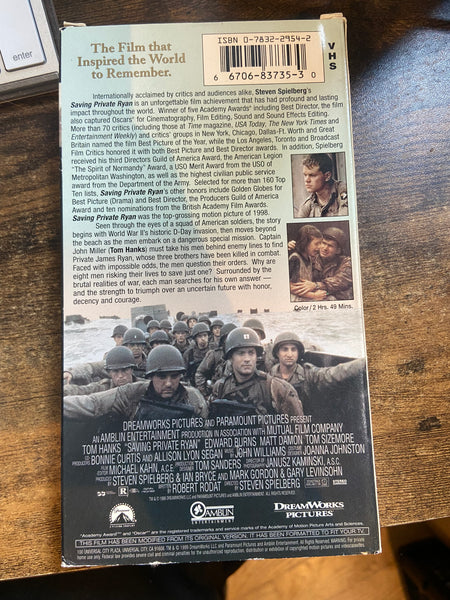 Saving Private Ryan (1998) - Used VHS 1999 Paramount Limited Edition Tape