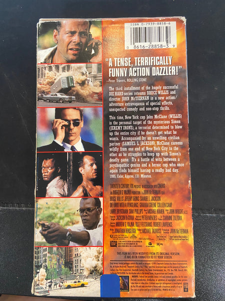 Die with a Vengeance (1995) - Used VHS 1995 20th Century Fox Tape