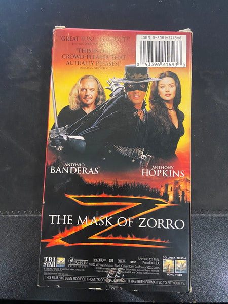 The Mask of Zorro (1998) - Used VHS 1998 Tristar Tape