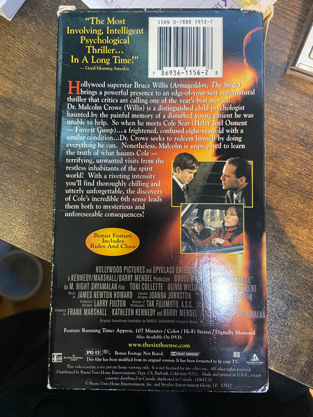 The Sixth Sense (1999) - Used VHS 2000 Buena Vista Tape