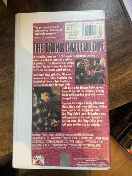 The Thing Called Love (1993) - Used VHS 1993 Paramount Clamshell Case Tape