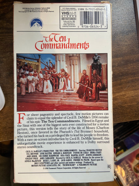 The Ten Commandments (1956) - Used 2 VHS 1998 Paramount Tape