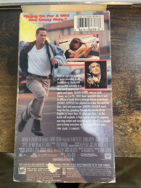 Speed (1994) - Used VHS 1994 20th Century Fox Tape