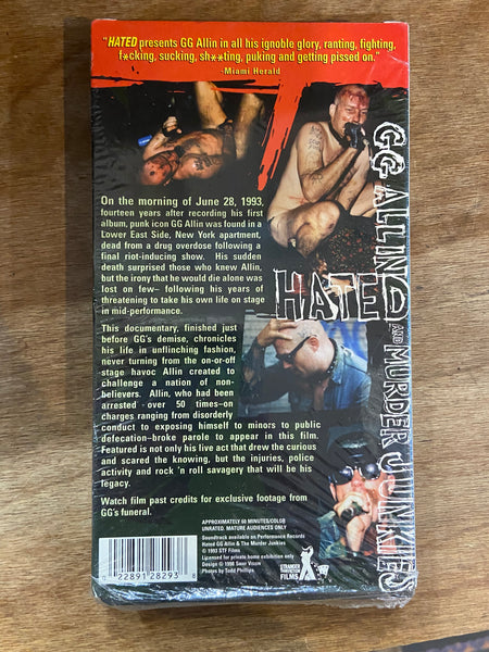 Hated: GG Allin and the Murder Junkies (1993) - Used VHS 1999 Stranger Than Fiction Tape