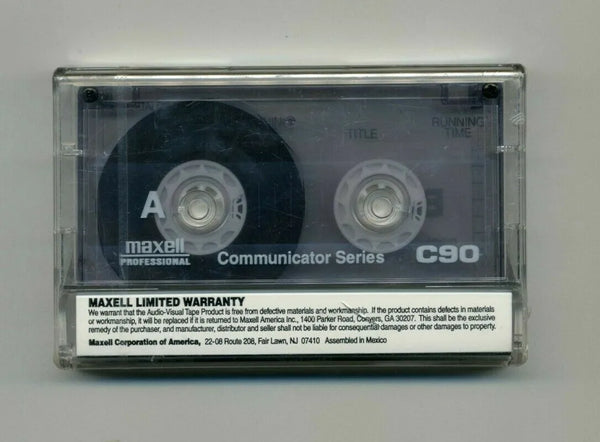 1 NEW Maxell C90 Blank Audio Cassette Tape PROFESSIONAL INDUSTRIAL COMMUNICATOR SERIES 45 Minutes Per Side