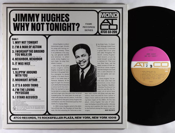 Jimmy Hughes - Why Not Tonight? (1967) - Mint- LP Record 1981 ATCO Japan Vinyl & Insert - Soul