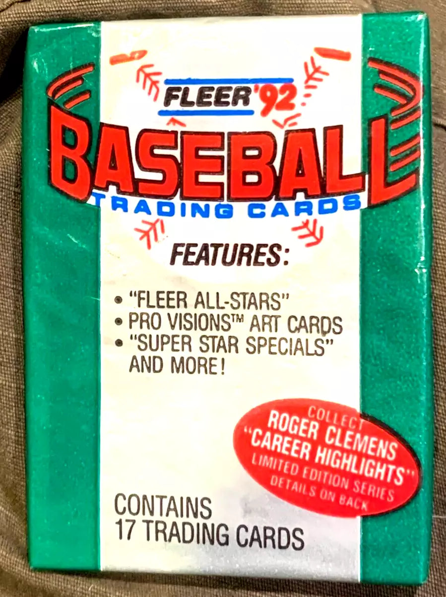 (1) One Pack - New Sealed 1992 FLEER MLB Baseball Trading Card Pack - 15 Cards + Sticker