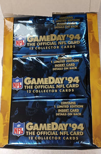 (1) One Pack - 1994 FLEER GameDay/Game Day Large NFL Football Trading Card - 12 Cards