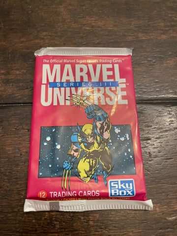 (1) One New Sealed Pack 1992 Marvel Universe Series III Comics SKYBOX Trading Cards - 12 Cards