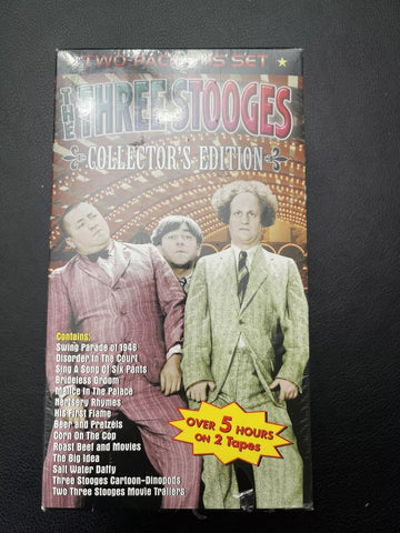 THE THREE STOOGES - COLLECTORS EDITION - TWO PACK VHS SET - OVER 5 HOURS - New 2x VHS Set 2004 Diamond USA