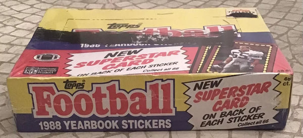 (1) One Pack - 1988 TOPPS Mini NFL Football Yearbook Stickers Trading Card - 5 Cards