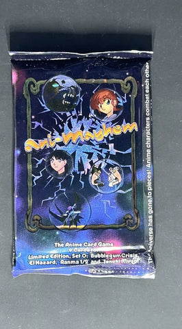 (1) One Booster Pack - 1995 PIONEER ANI-MAYHEM Set #0 - Anime Series Bubblegum Crisis, El Hazard, Ranma 1/2, Tenchi Muyo Trading Card Game - 9 Cards