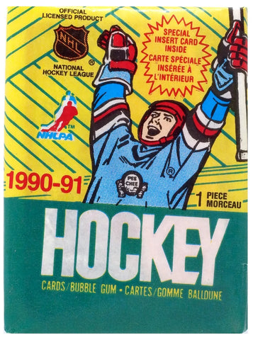 (1) One Pack - 1990-1991 O Pee-Chee Topps Hockey NHL Trading Card - 9 Cards