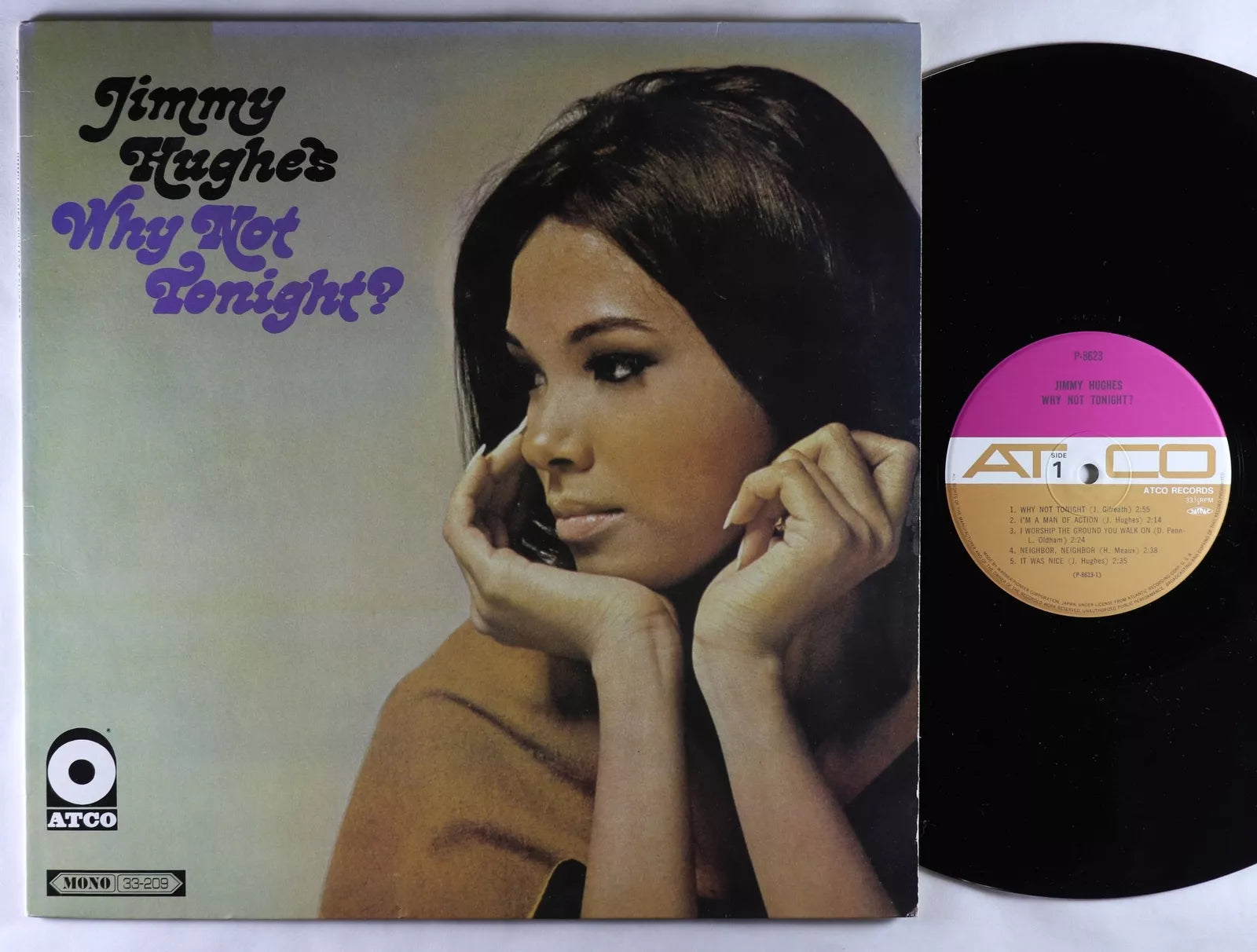 Jimmy Hughes - Why Not Tonight? (1967) - Mint- LP Record 1981 ATCO Japan Vinyl & Insert - Soul