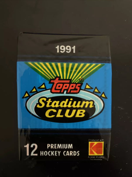 (1) One Pack - 1991 Topps Stadium Club Hockey NHL Trading Card - 12 Cards