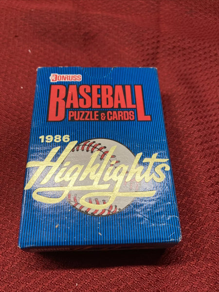 1986 MLB Donruss Highlights Baseball Card Complete Sealed Set - 56 Cards & Hank Aaron Puzzle